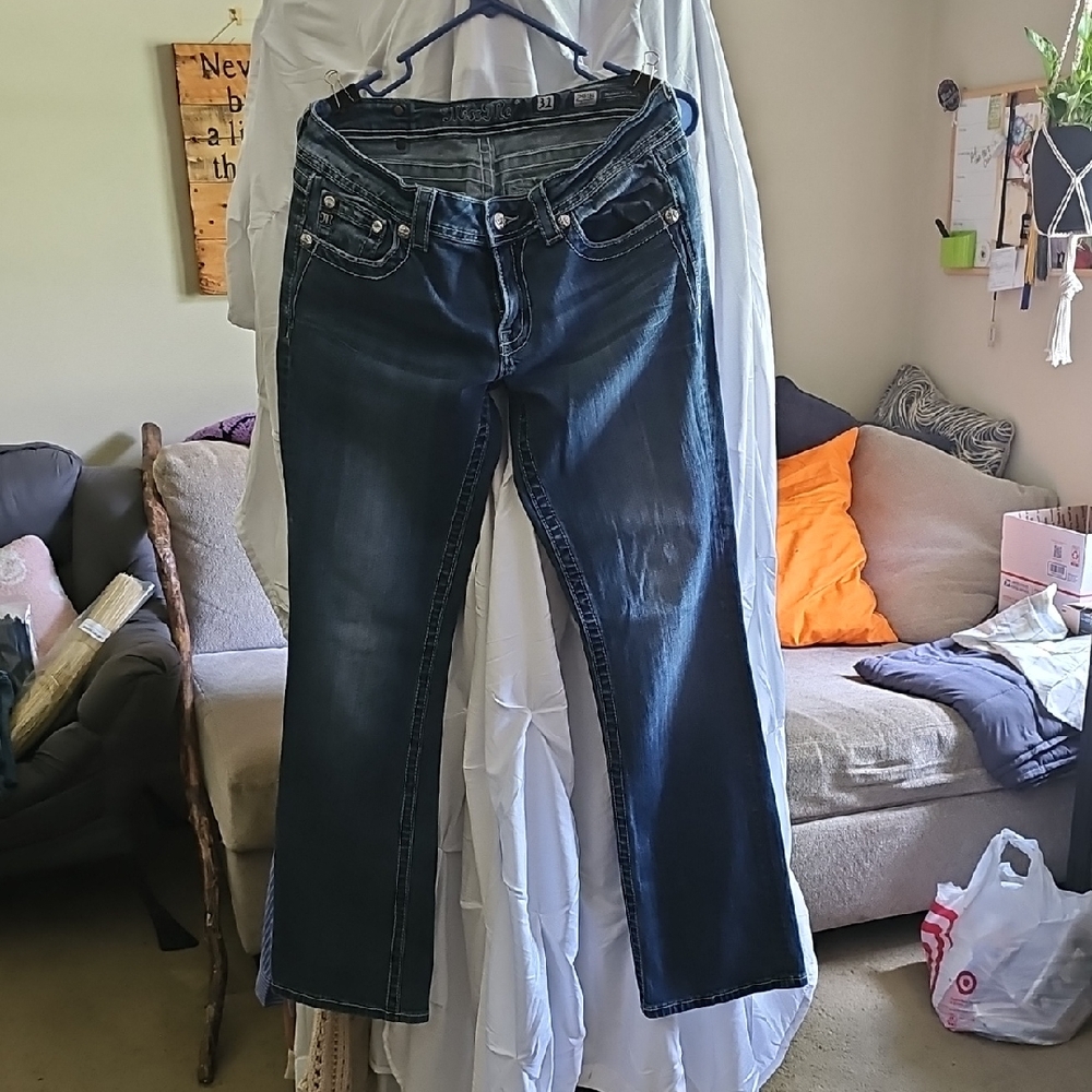 Miss Me Dark Blue Straight Leg Jeans